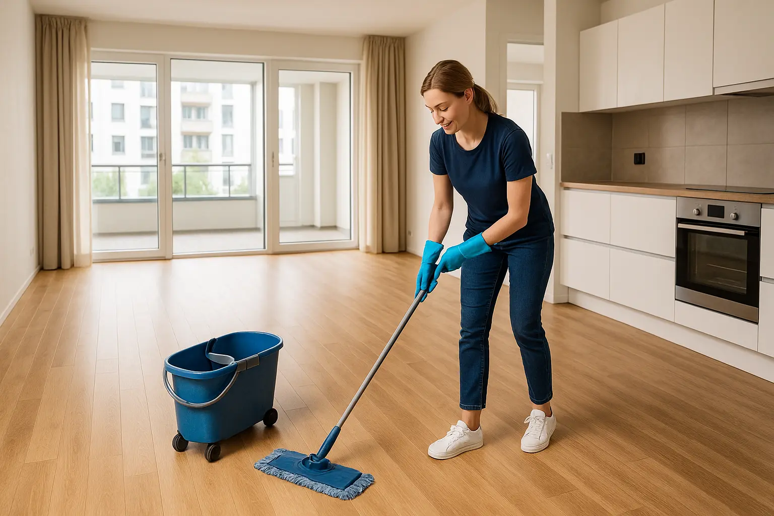 Cleaning an empty apartment in Miami